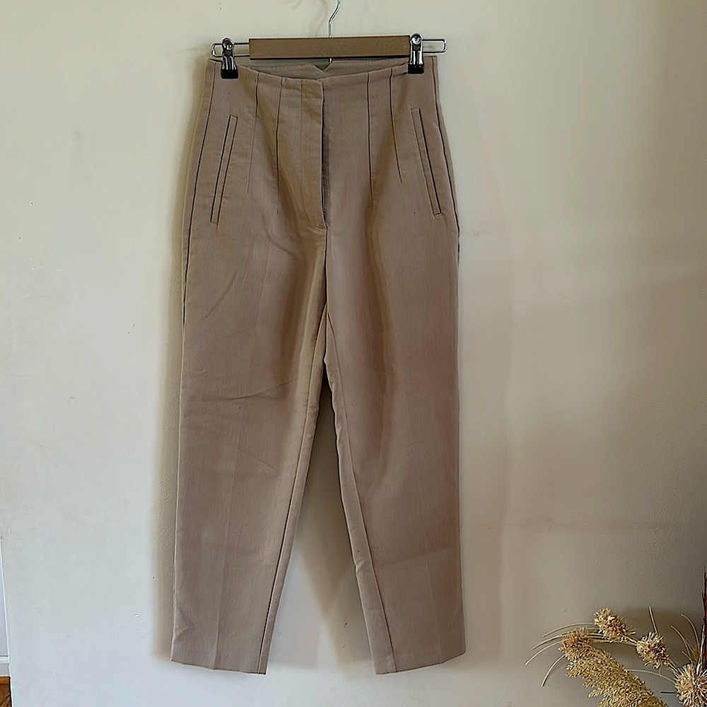 Zara High Waisted Work Pants in camel